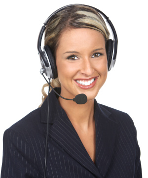 smiling woman with headset