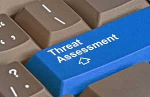 Keyboard with key for threat assessment